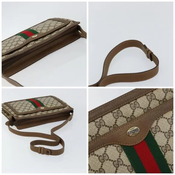 GUCCI GG Supreme Web Sherry Line Bag PVC Beige Gold 14 02 013 Auth 144420 - Picture 16 of 16